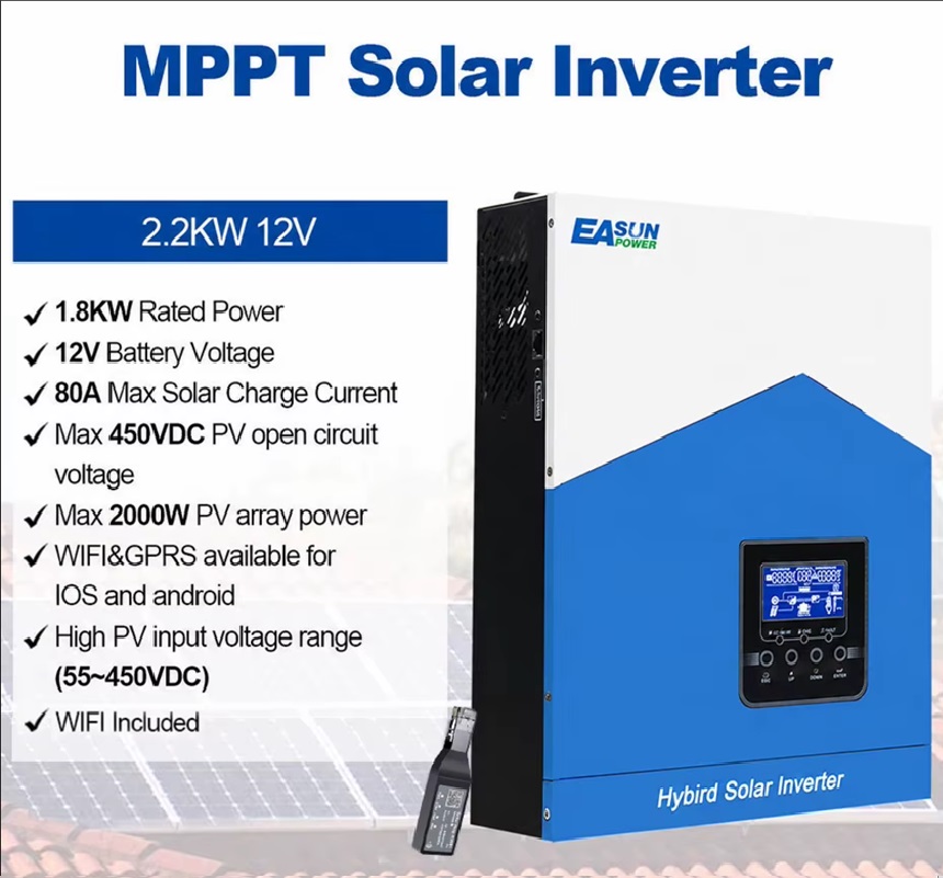 Invertor Solar Hibrid Easun Power 2.2KW - pur sinus